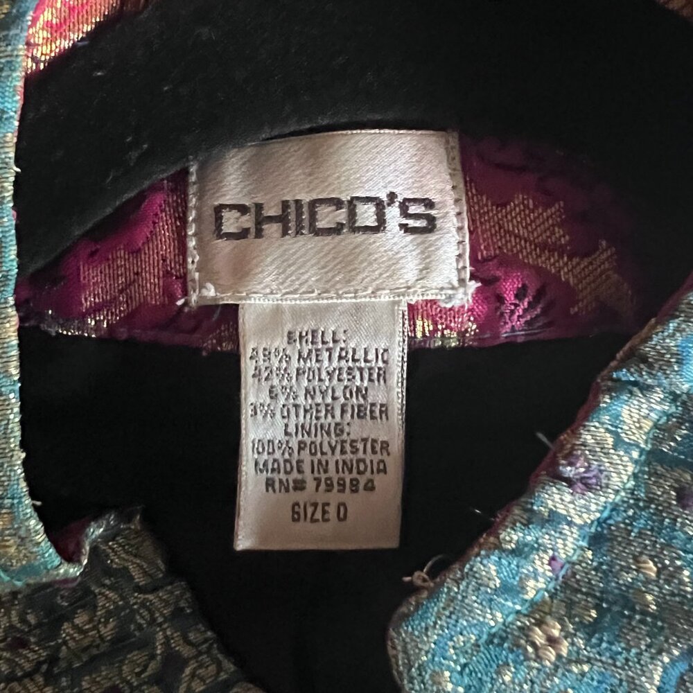 Chicos Multicolor Metallic Patchwork Jacket - image 4